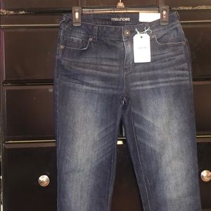 Dark wash skinny jeans